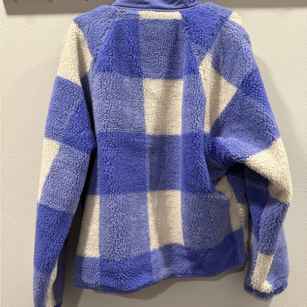 Free People Hit The Slopes Periwinkle Blue Iris Snap Fleece Jacket - Medium - Picture 5 of 5